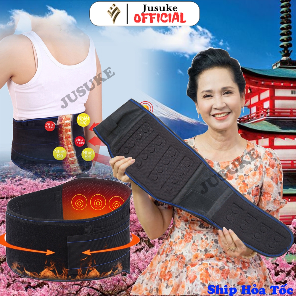 Đai lưng JUSUKE đai tự làm nóng giảm đau lưng, thoát vị, hỗ trợ và định hình cột sống