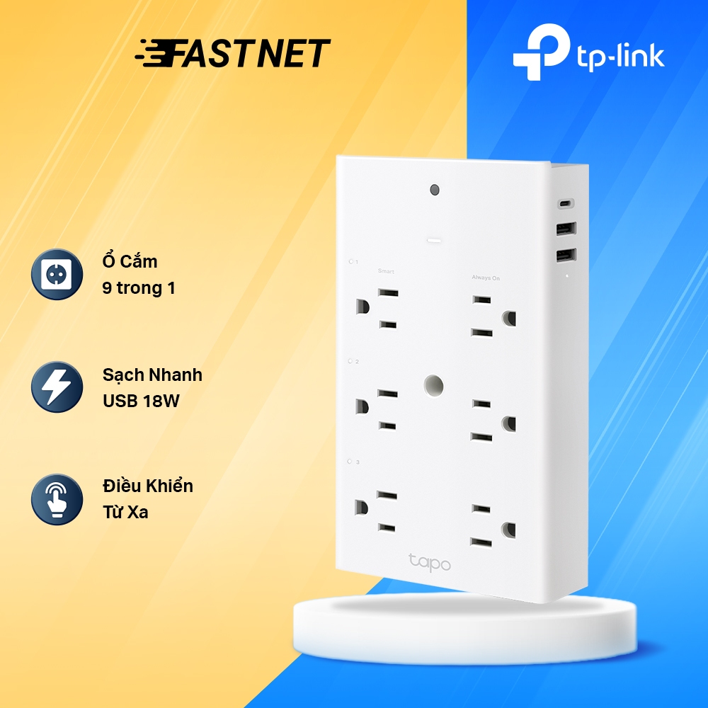 Ổ Cắm Thông Minh TP-Link Tapo P306 9-in-1 – Điều Khiển Bằng Giọng Nói