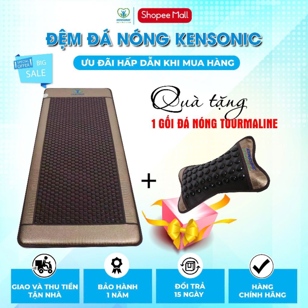 (Kèm gối) Thảm Đá Nóng KENSONIC KS- IMAT 106 Hỗ Trợ Thư Giãn Nâng Cao Giấc Ngủ,Làm Ấm Cơ Thể,Thúc Đẩ