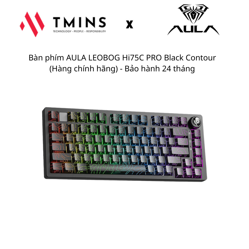 Bàn phím AULA LEOBOG Hi75C PRO Black Contour (Hàng chính hãng) - Bảo hành 24 tháng
