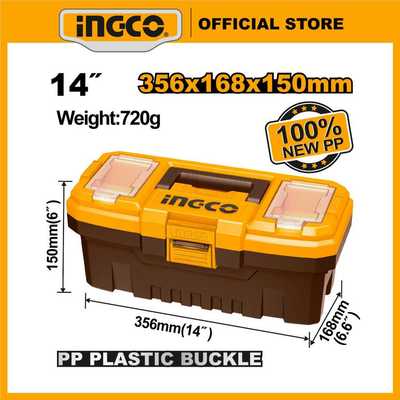 INGCO Hộp đựng dụng cụ 14" (khóa nhựa) PBX1401