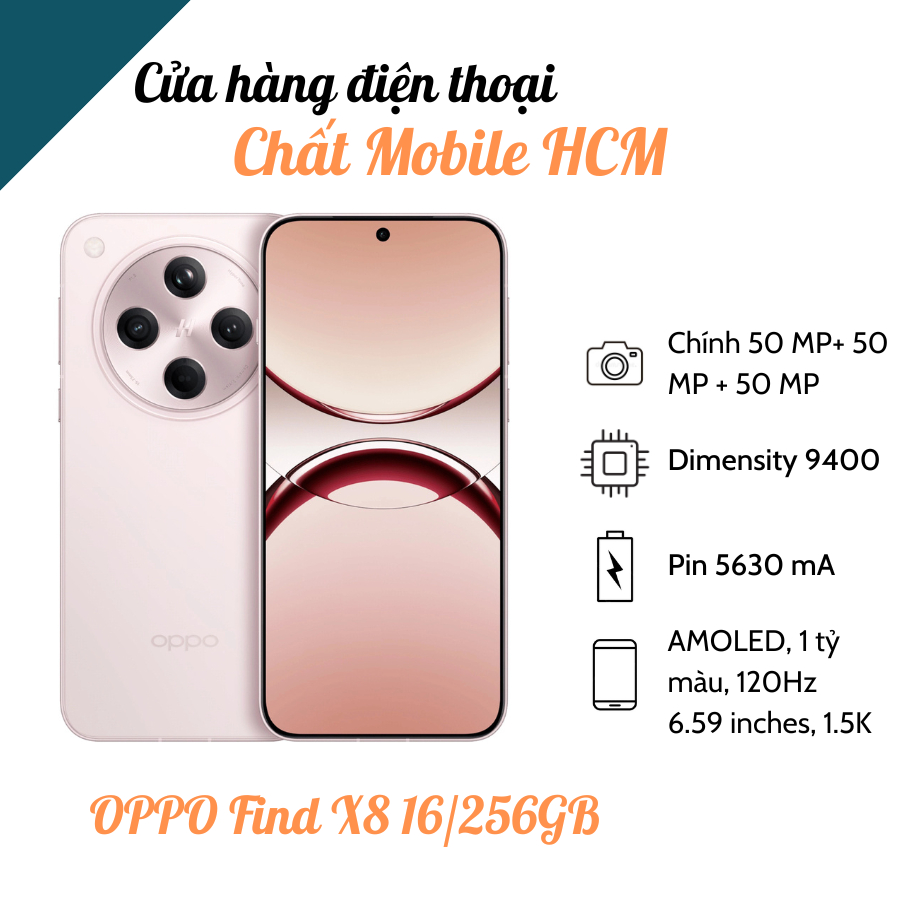 Điện thoại OPPO Find X8s Dimensity 9400 Plus - OPPO AI 16/512 GB Full Box