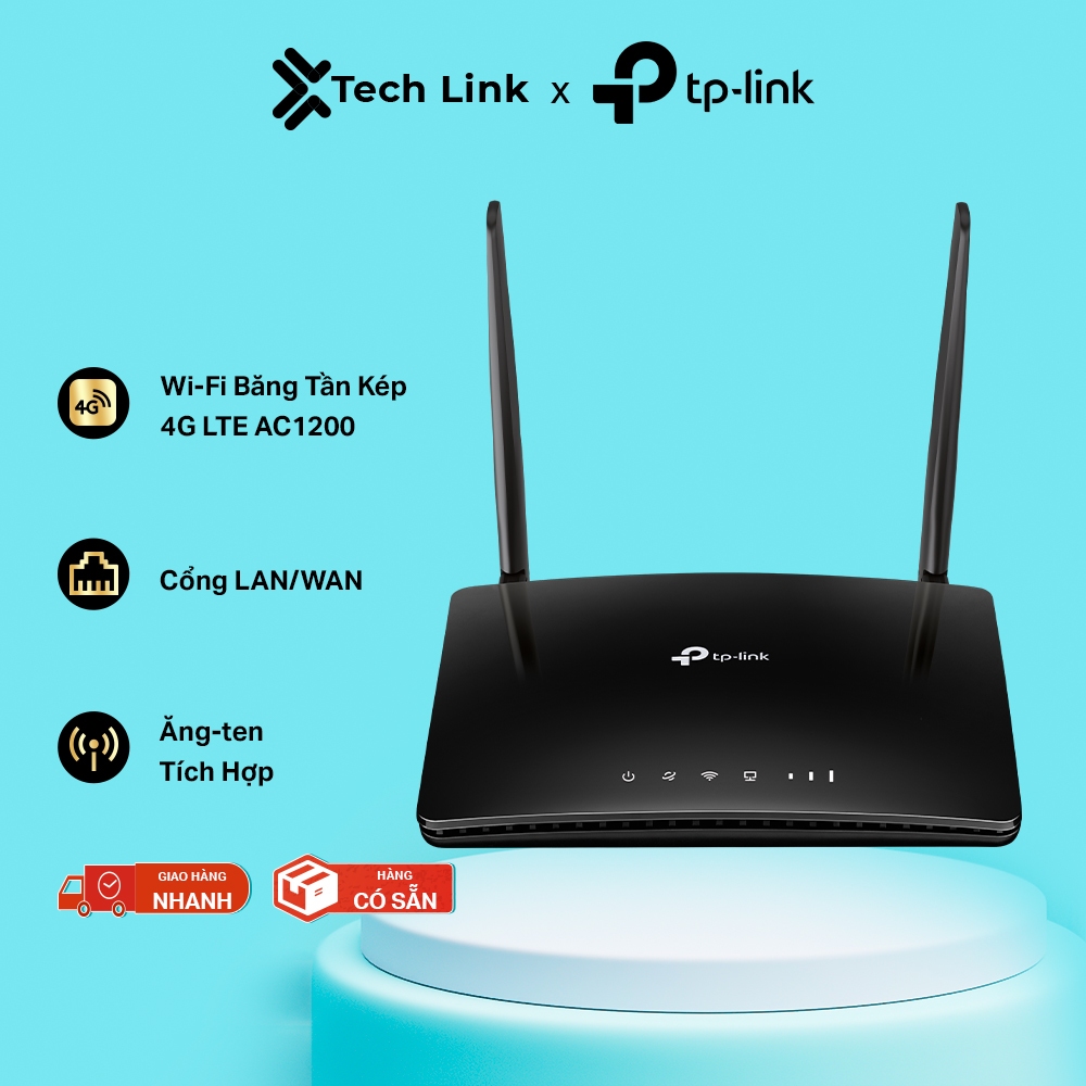 Router Wi-Fi 4G LTE TP-Link Archer MR400 | Băng Tần Kép AC1200, Phát Sóng Mạnh, Dùng SIM