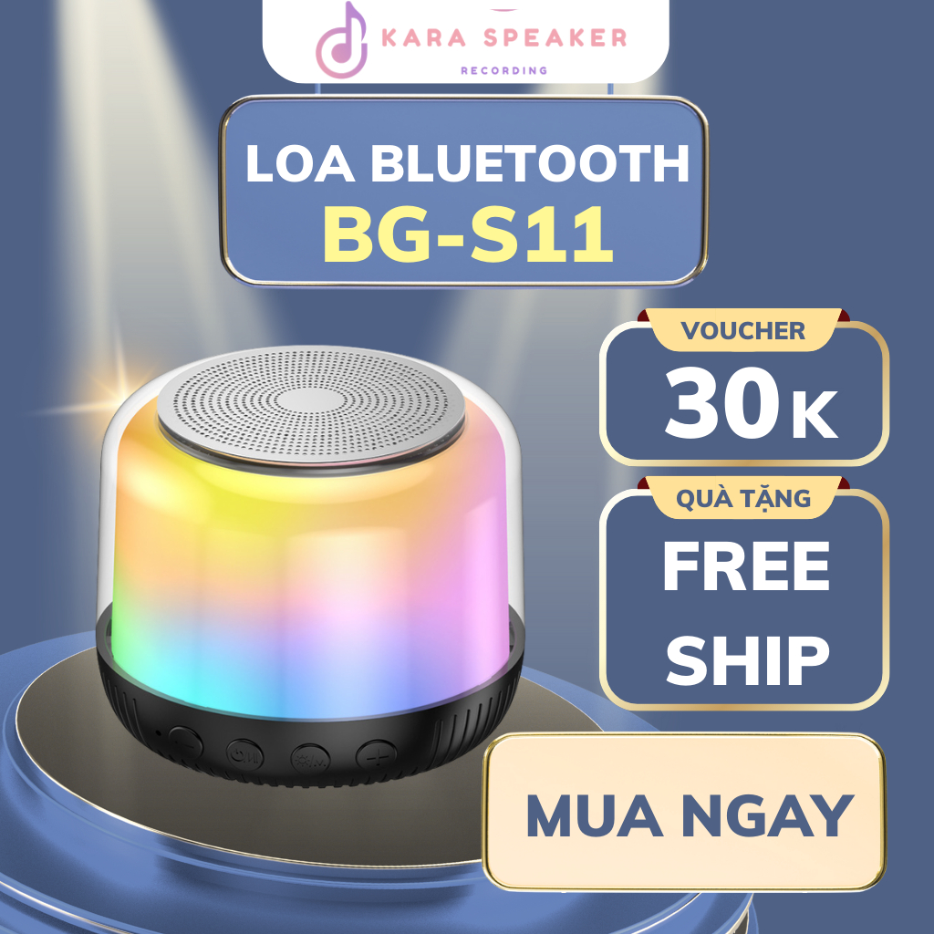 BG-S11 RGB Loa bluetooth mini để bàn đèn vòm siêu xinh tặng kèm loa chữ X mini ngẫu nhiên
