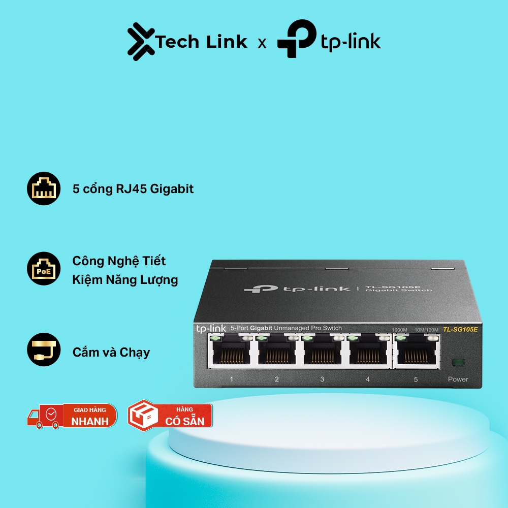 Switch Gigabit 5 Cổng TP-Link TL-SG105E Easy Smart – Giải Pháp Mạng Gọn Nhẹ