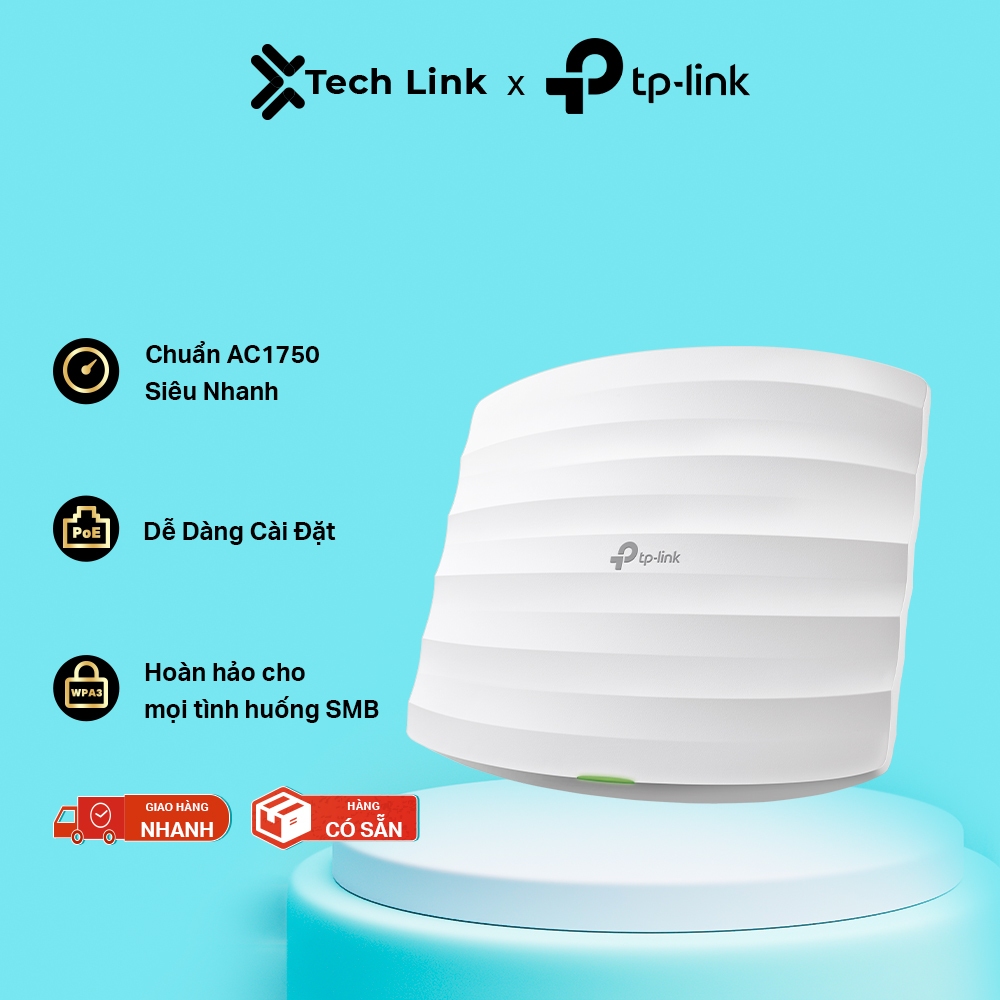 Access Point TP-Link EAP245 Gắn Trần AC1750 | Wi-Fi Gigabit, MU-MIMO, Phủ Sóng Ổn Định