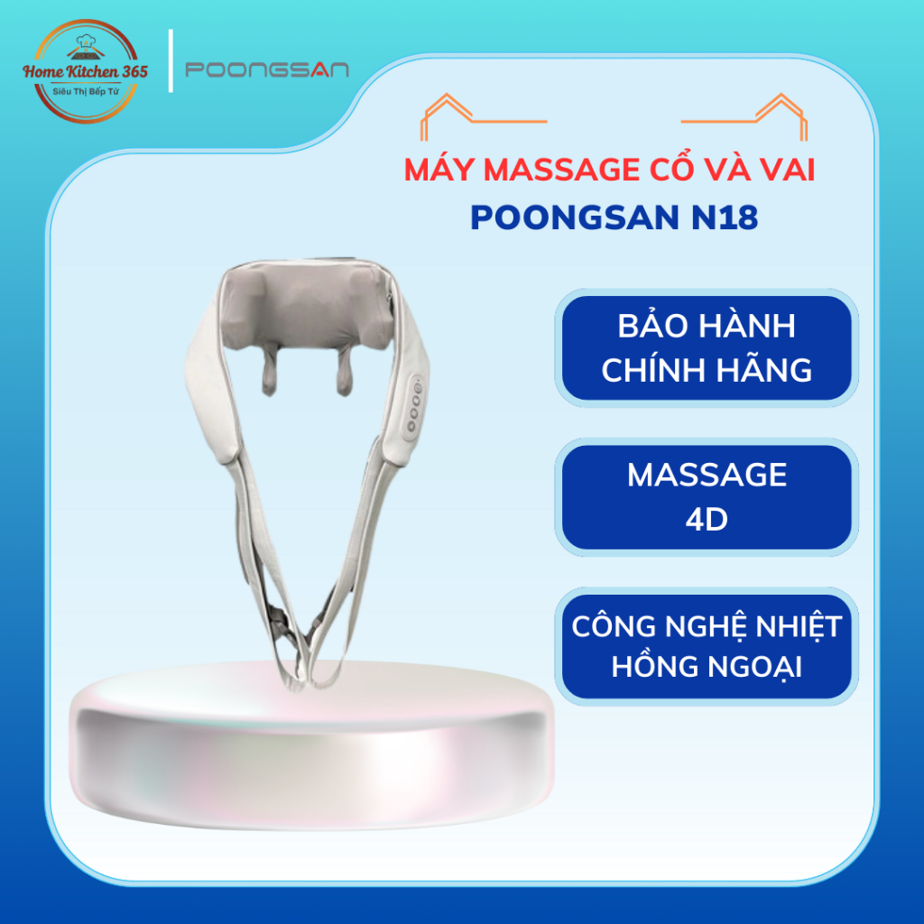 Máy Massage cổ và vai Poongsan N18 - Dụng Cụ Massage Cổ, Vai, Gáy Cao Cấp Chính Hãng