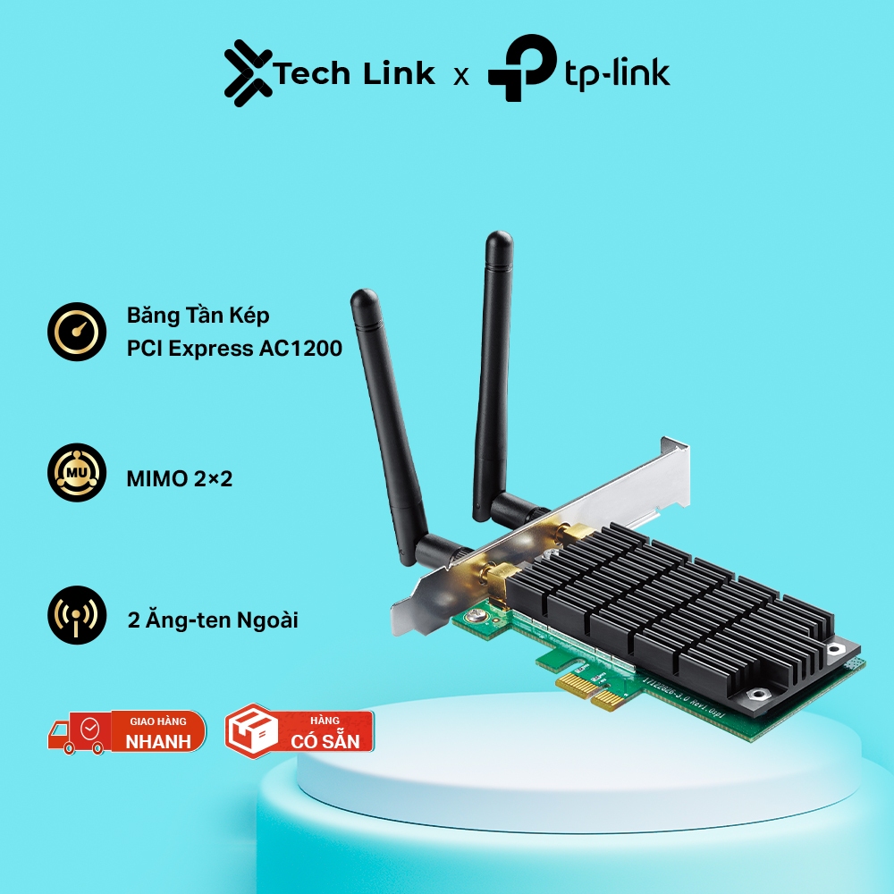 Card WiFi PCIe TP-Link Archer T4E – Chuẩn AC1200 Băng Tần Kép