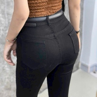 quần jean cạp cao co giãn 4 chiều 3 màu: đen, trắng, kem (size 35-90kg)