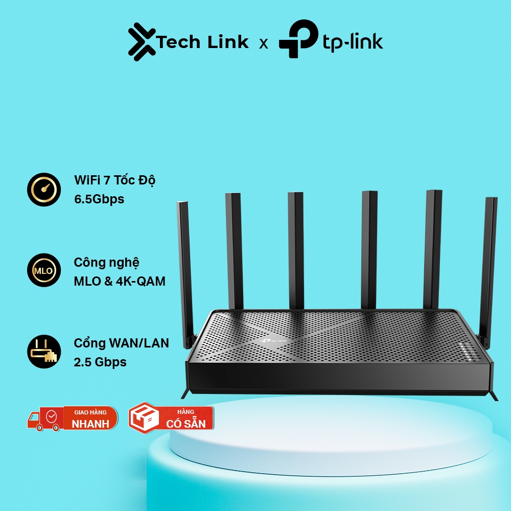 Router WiFi 7 TP-Link Archer BE400 BE6500 – Băng Tần Kép, Phủ Sóng Mạnh