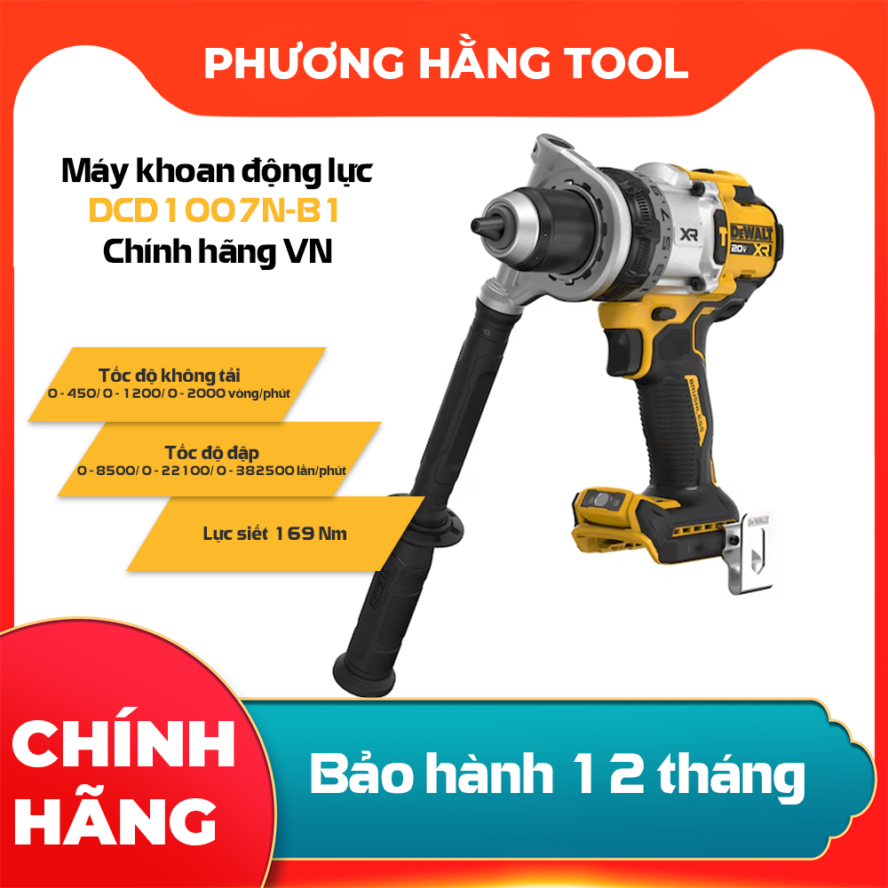 MÁY KHOAN ĐỘNG LỰC DÙNG PIN 20V DEWALT DCD1007