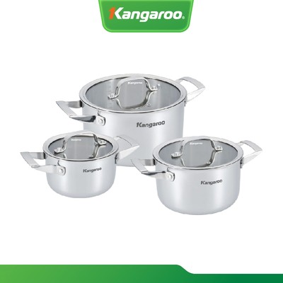 Bộ nồi Inox 304 size 16/20/24cm Kangaroo KG304IP2