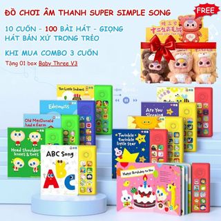 Đồ Chơi Âm Thanh Super Simple Song - 10 Chủ Đề Gần Gũi Với Bé (combo 3 cuốn tặng baby three)