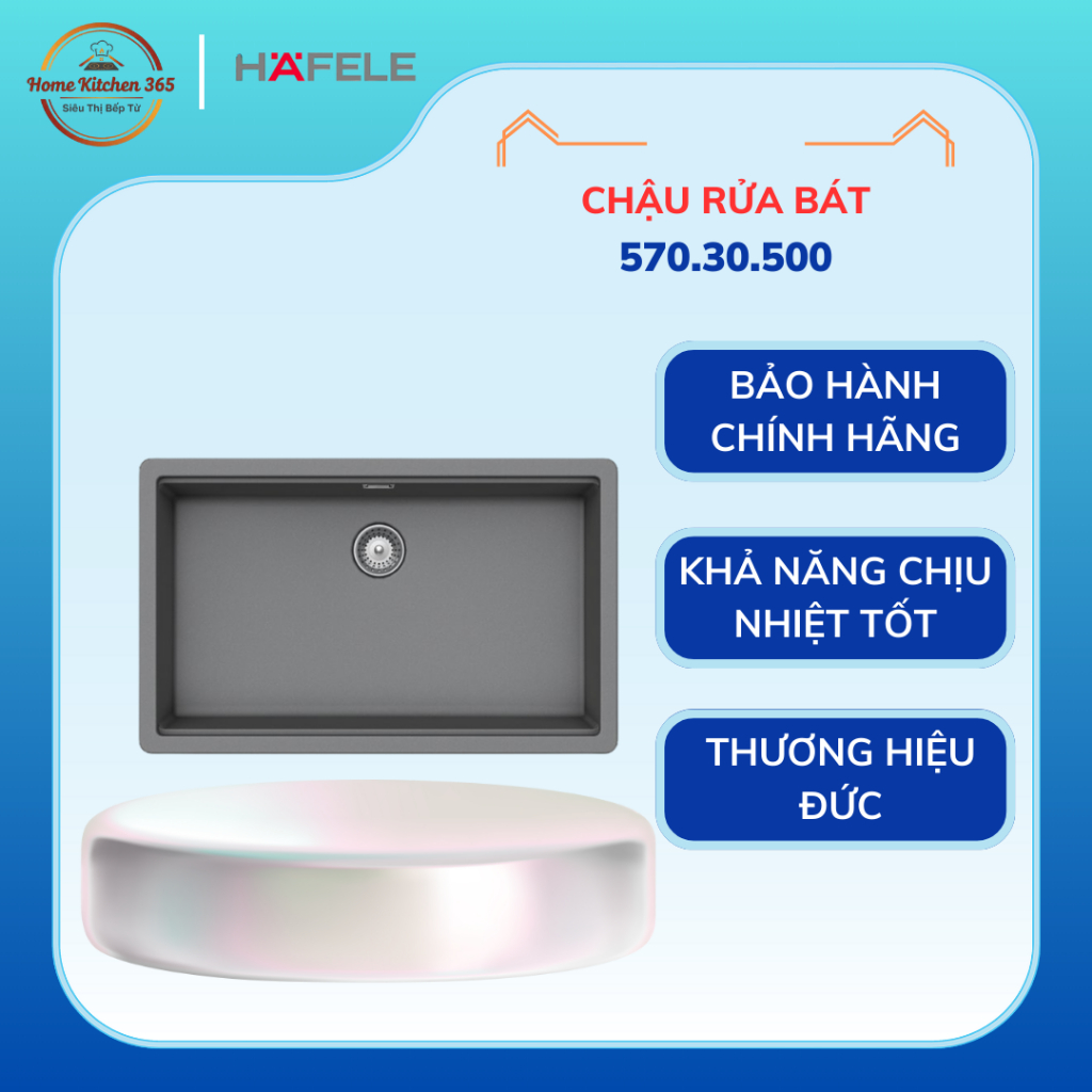 Chậu Rửa Bát Hafele HS20-GEN1S80 Xám 570.30.500 – Sang Trọng, Bền Bỉ