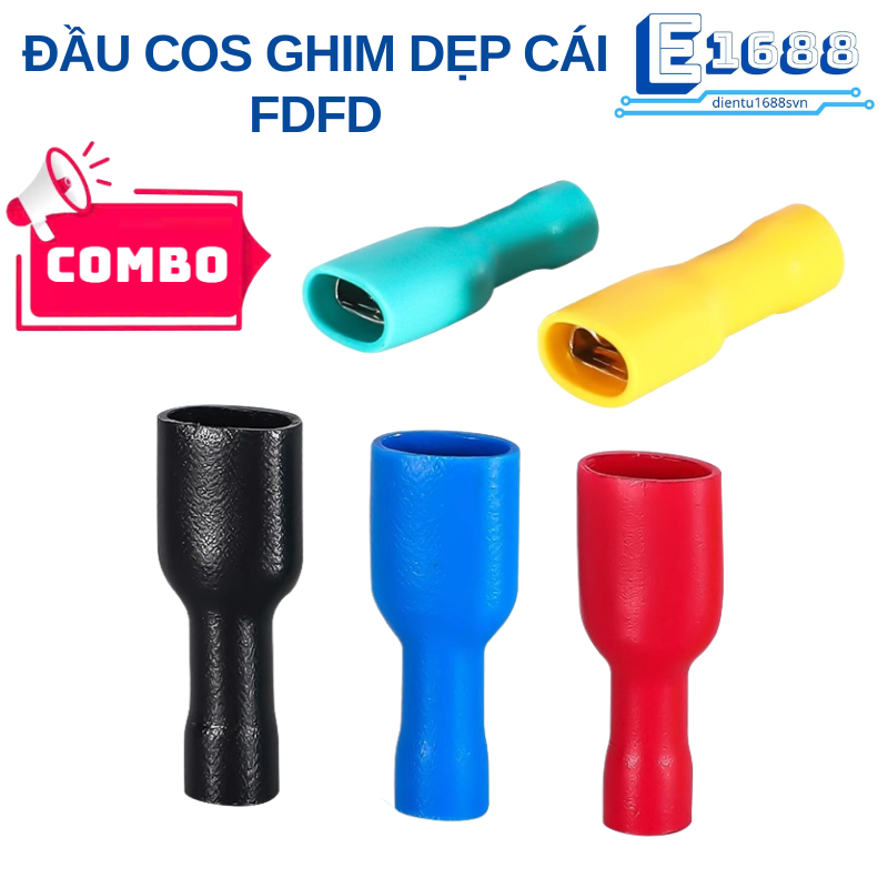 [Giá sỉ] (50 cái) Đầu cos ghim dẹp, cos ghim capa bọc nhựa FDFD
