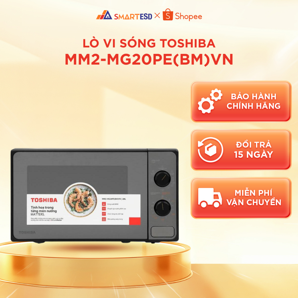 Lò vi sóng có nướng Toshiba MM2-MG20PE(BM)VN - BẢO HÀNH CHÍNH HÃNG 12 THÁNG