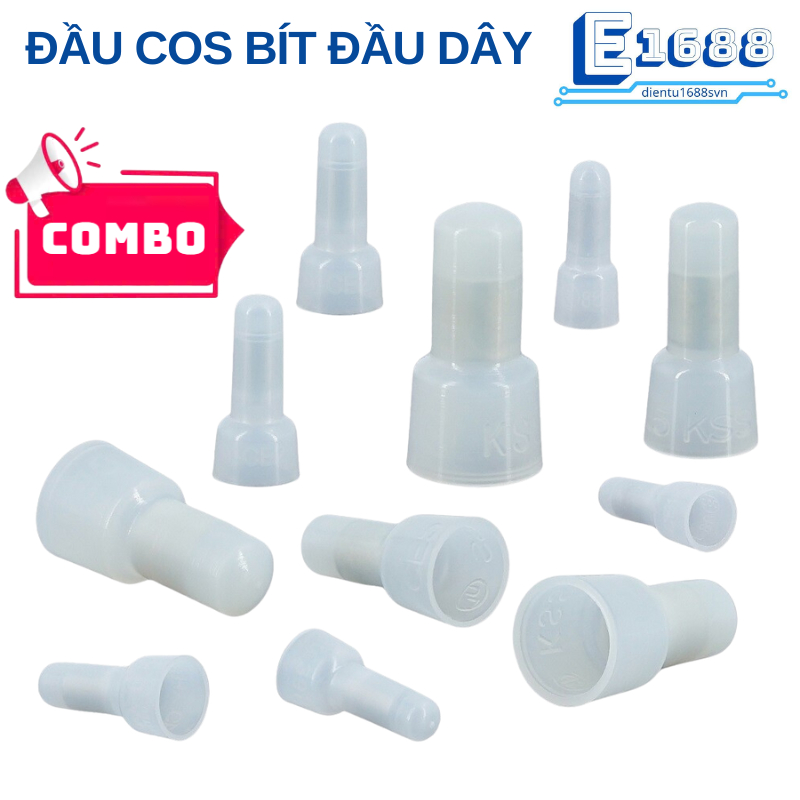 Đầu Cos bít đầu cỡ dây 22AWG - 8AWG tiện dụng