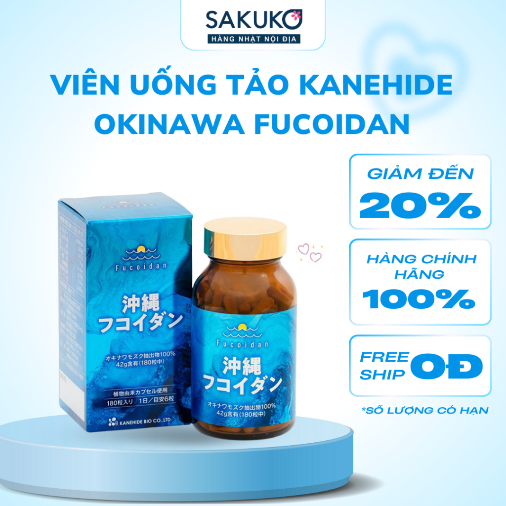 Viên uống tảo Okinawa Fucoidan xanh -KANEHIDE -180v