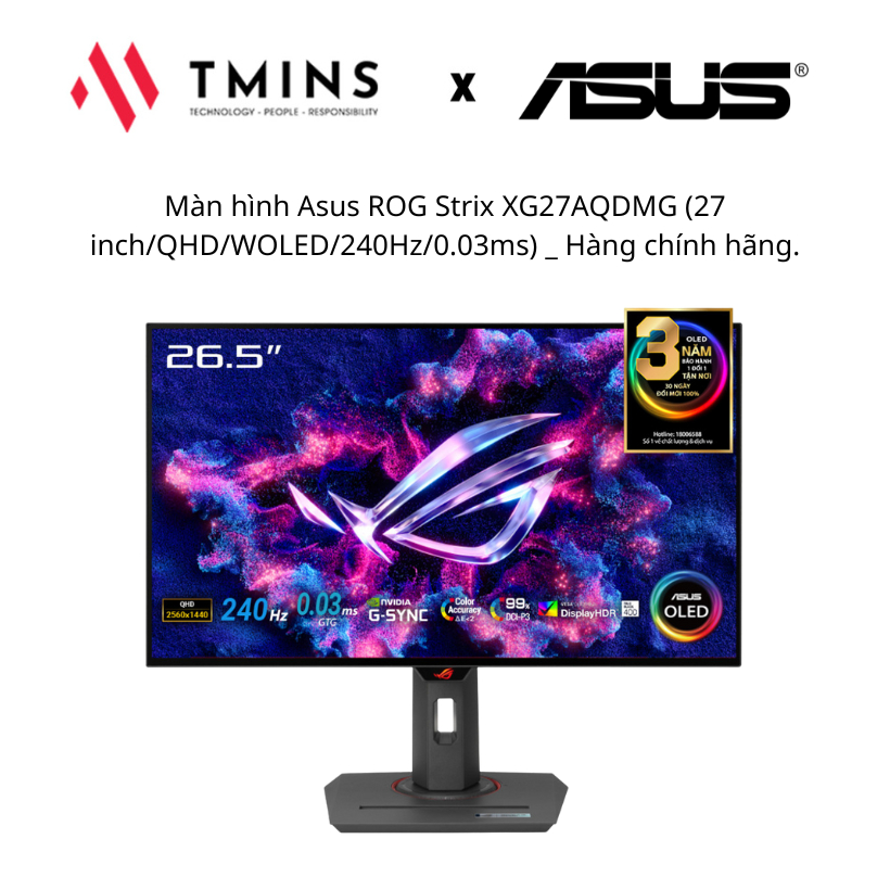 Màn hình Asus ROG Strix XG27AQDMG (27 inch/QHD/WOLED/240Hz/0.03ms) _ Hàng chính hãng.