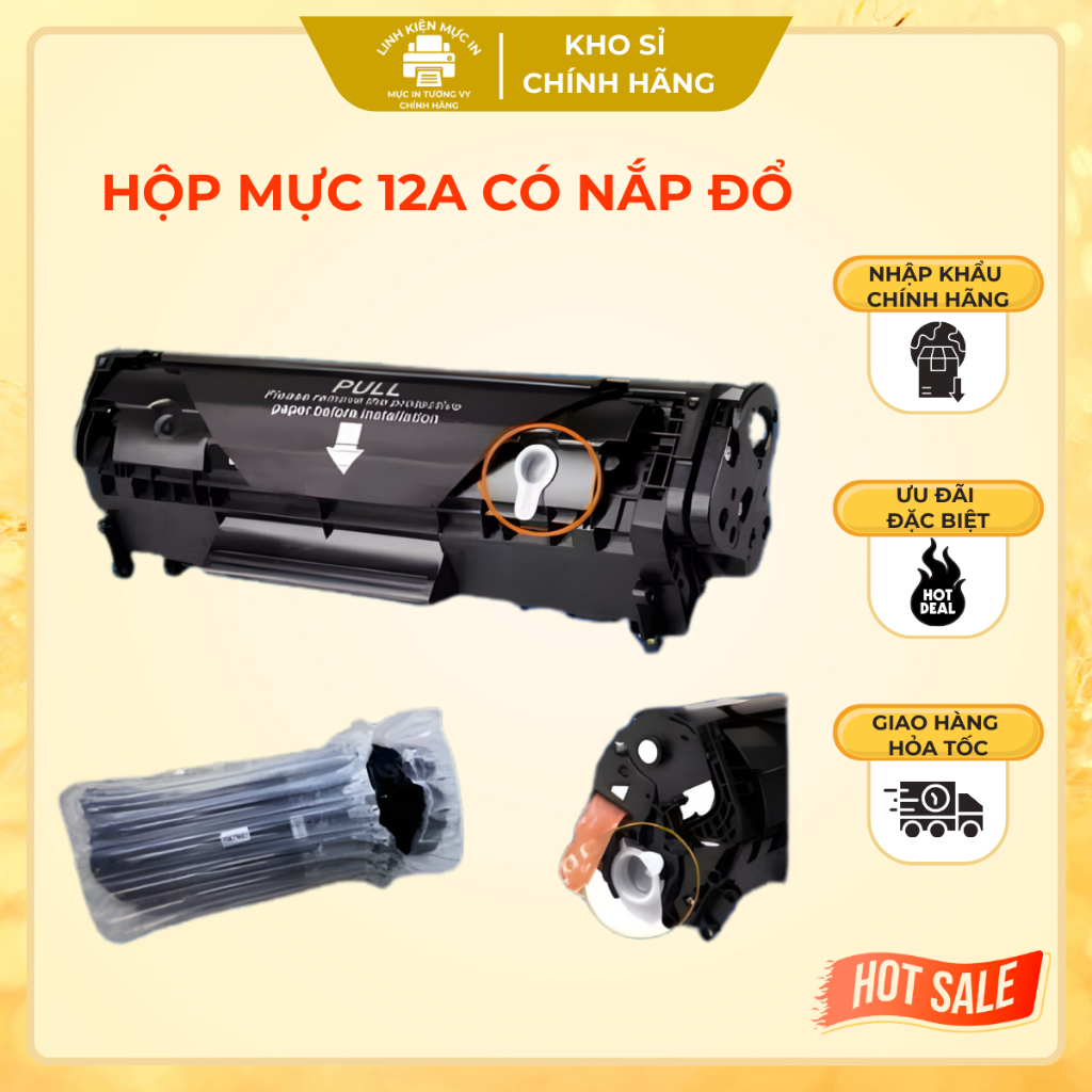 Hộp mực máy in canon LBP 2900 3000 1020 1010 đảm bảo chất lượng in trung thực sắc nét bản cao cấp bền bỉ, có nắp đổ