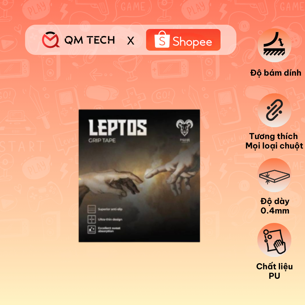 [Must Try] Miếng dán Griptape bám tay cho chuột gaming Pygora Leptos - QMTECH STORE