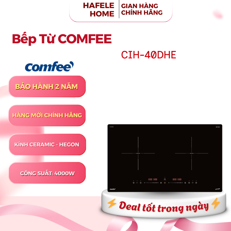 Bếp Từ Comfee CIH-40DHE – Công Suất 4000W – Mặt Kính Ceramic - Hegon–  AI Inverter Tiết Kiệm - EEH