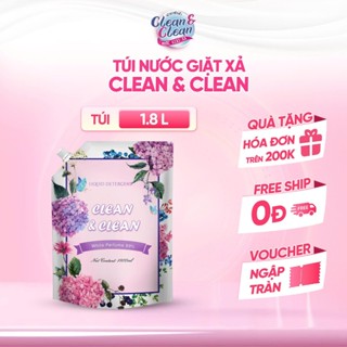 [XẢ HÀNG] Nước Giặt Clean&Clean 1800ml Hương Cẩm Tú Cầu, Siêu Thơm, Siêu Tiết Kiệm