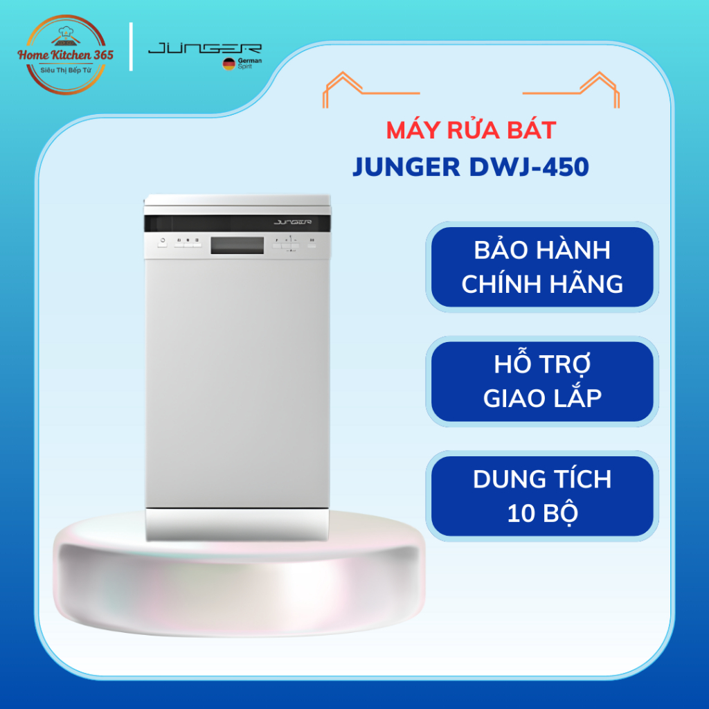 Máy Rửa Bát Junger DWJ-450 – Hiệu Suất Mạnh, An Toàn, Sang Trọng Cho Gia Đình