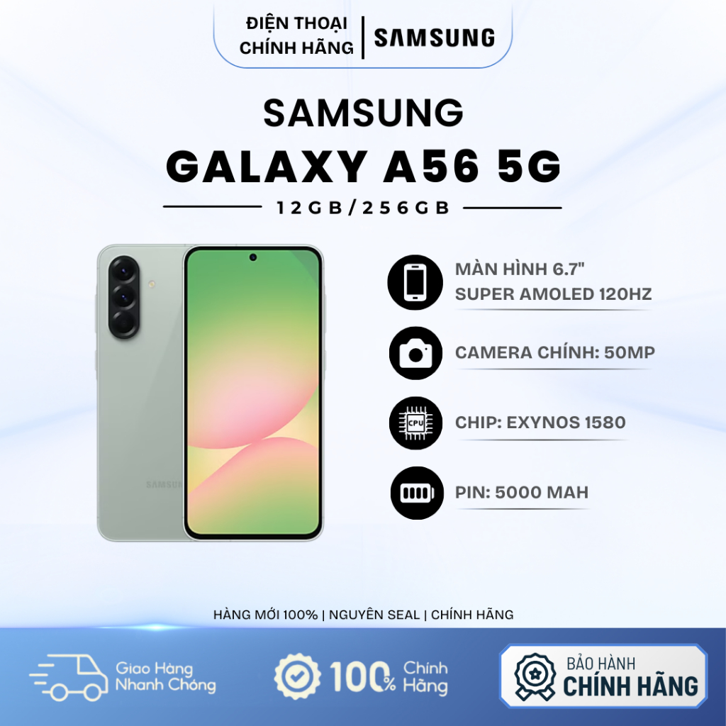 Điện thoại Samsung Galaxy A56 5G 12GB/256GB - Hàng Chính Hãng