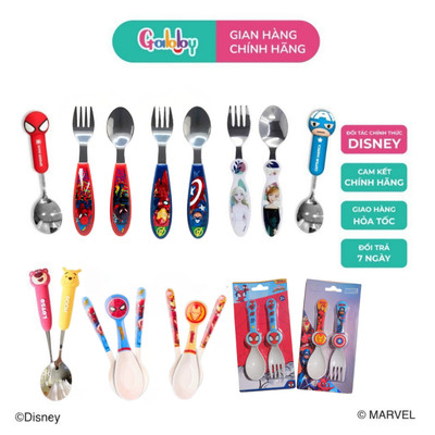 Thìa, Nĩa, Muỗng Ăn Dặm Cho Bé Gabby Hình Spiderman, Captain, Thor, Hulk, Losto Dễ Thương