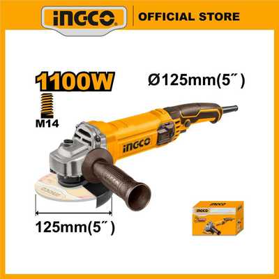 Máy mài góc 1100W cốt M14 đĩa 125mm INGCO AG110038 chính hãng