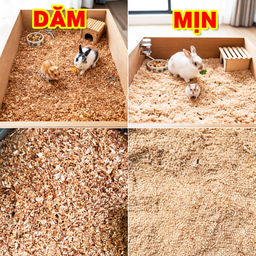 Mùn cưa dăm, mịn (0.5kg-2kg) từ gỗ tự nhiên an toàn lót chuồng hamster, thú cưng, thỏ, bọ, nhím, sóc