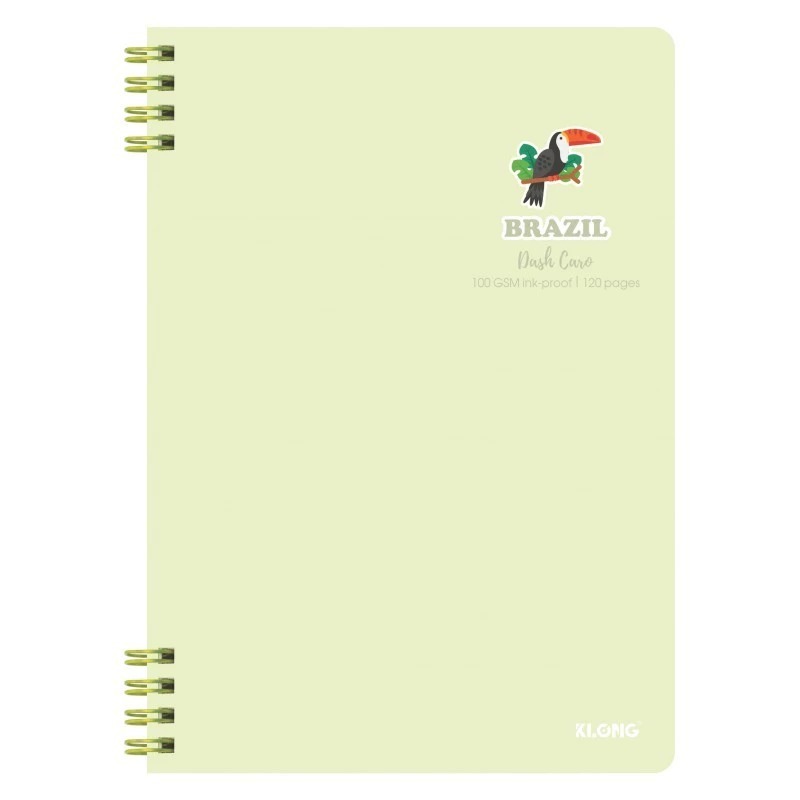 [Top Value] Sổ Dash Caro (6x6)mm Lò Xo Kép 2 đầu KLONG A5 120 Trang 100/76 MS 500 Sổ caro nét đứt A5