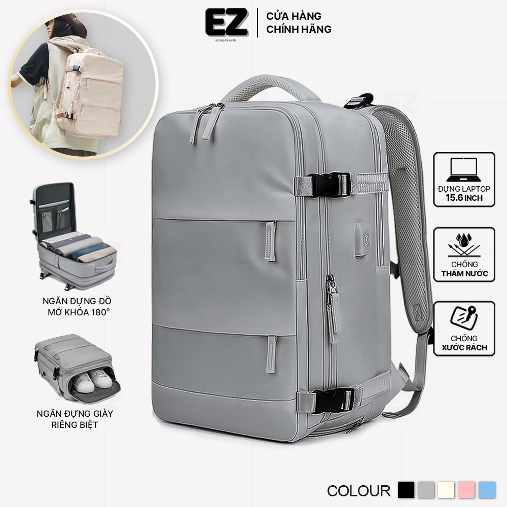 Balo laptop chống sốc chống nước cao cấp EZ BALO BLA07 , Balo du lịch nữ thời trang kích thước lớn