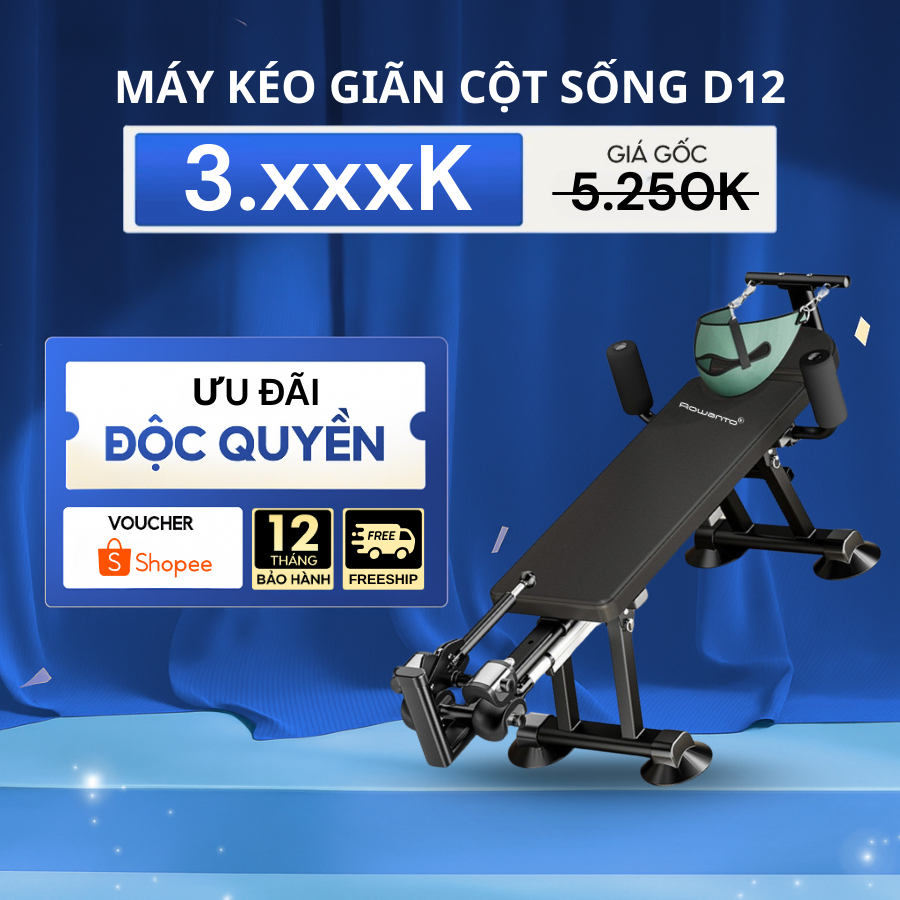 Máy kéo giãn Rowanto Smart Control D12 Pro Hỗ Trợ Tình Trạng Đau Cột Sống, Thoát Vị An Toàn Tại Nhà