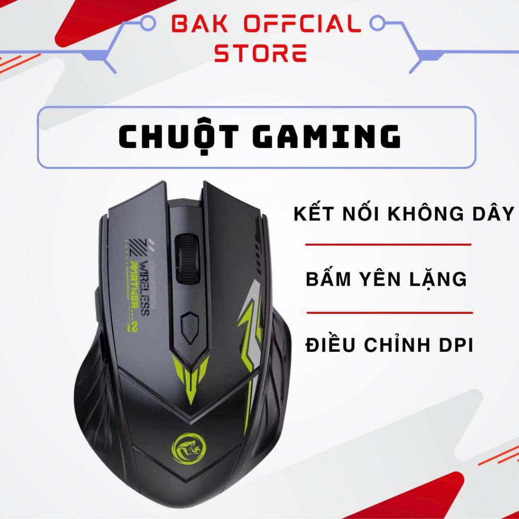 Chuột gaming không dây bluetooth sạc pin BAK cho game thủ kết nối Wireless 2.4G BAK59 | BigBuy360 - bigbuy360.vn