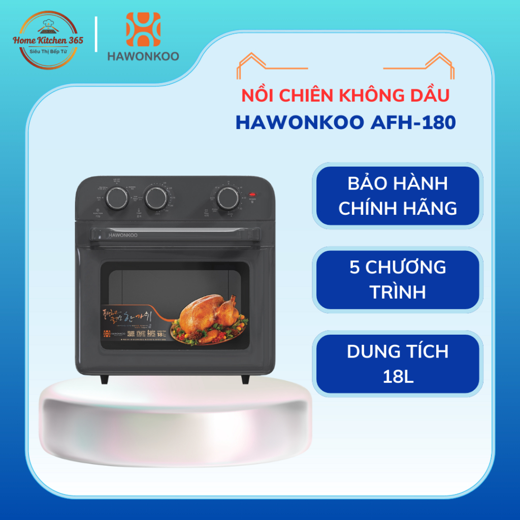 Hawonkoo AFH-180 18 lít – nồi chiên không dầu đa chức năng cho gia đình đông người