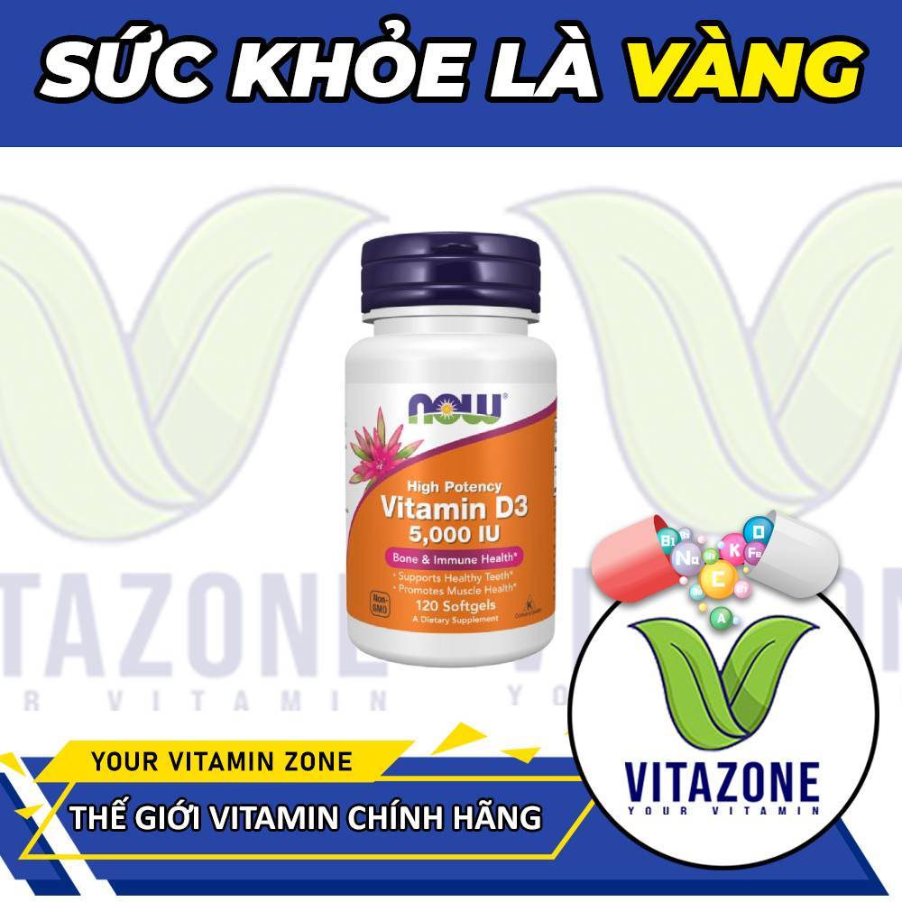 Now High Potency D3 5000IU – Hỗ Trợ Hấp Thu Canxi