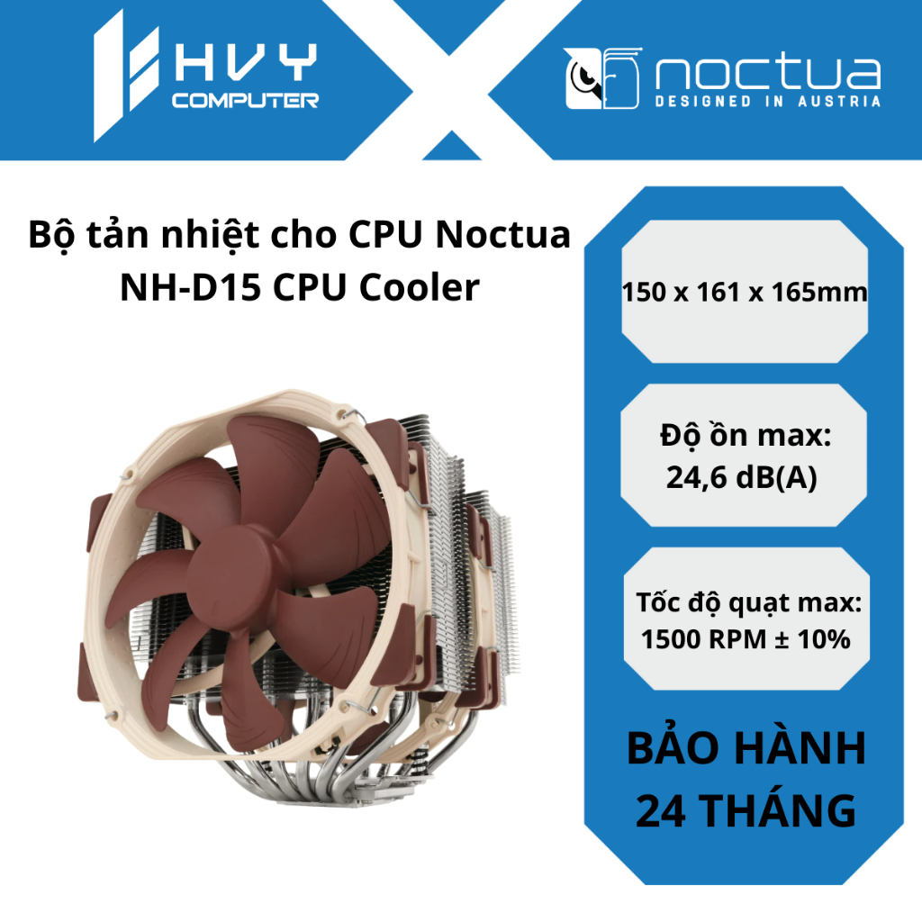 Bộ tản nhiệt cho CPU Noctua NH-D15 CPU Cooler - Hàng Chính Hãng