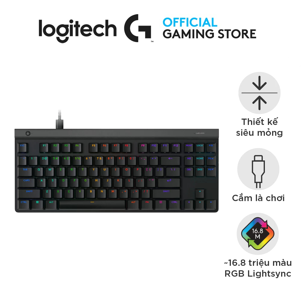 Logitech G515 Wired RGB Tenkeyless Low Profile Gaming Keyboard - LIGHTSYNC RGB, Keycaps PBT