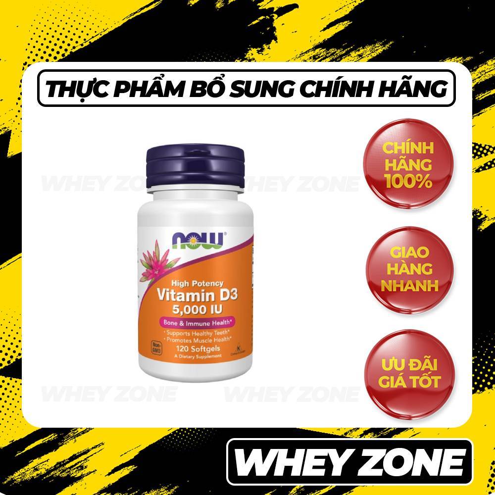 Now Vitamin D3 5000IU – Hỗ Trợ Xương Chắc Khỏe