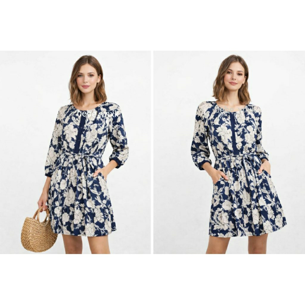 (Size S-M form rộng) Đầm dài tay xuất dư, MA006