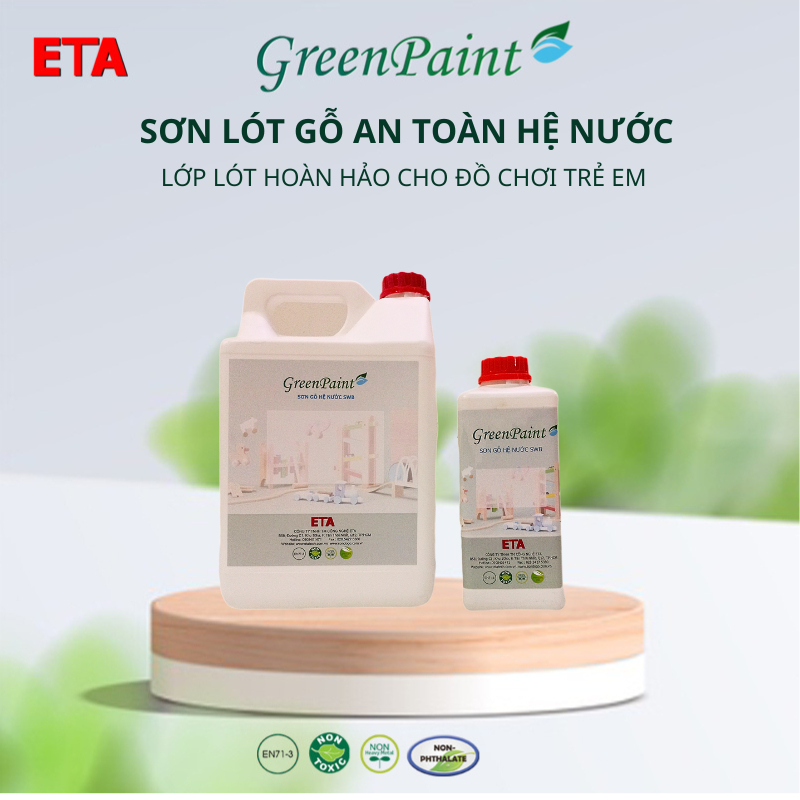 Sơn lót gỗ hệ nước ETA – an toàn cho đồ chơi trẻ em, đạt chuẩn EN71-3 (1 kg / 5kg)