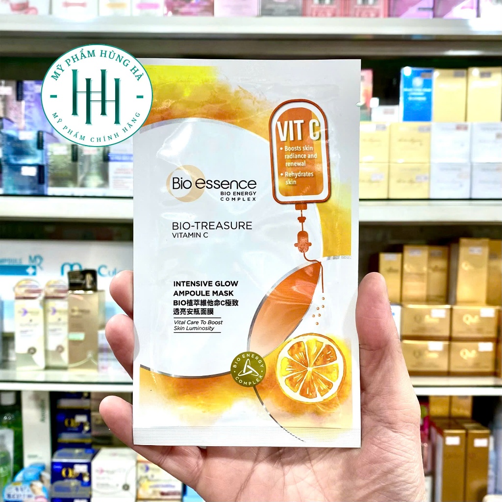 Mặt Nạ Bio Essence, Mặt Nạ Bổ Sung Vitamin C, Trắng Da, Ngừa Lão Hóa Bio Essence Intensive Glow Ampo