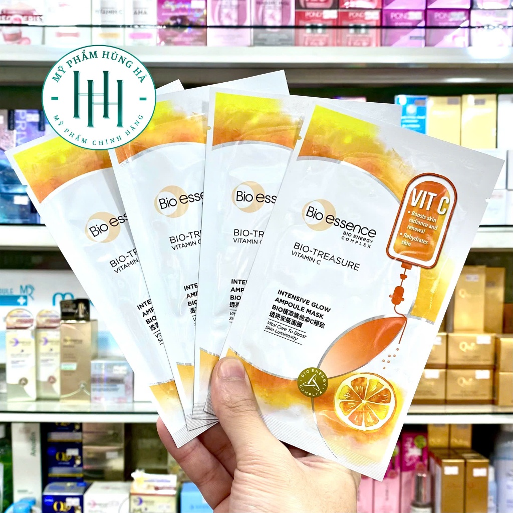 [Combo 4 Mặt Nạ] Bio Essence Bổ Sung Vitamin C, Trắng Da, Ngừa Lão Hóa Bio Essence Intensive Glow Am