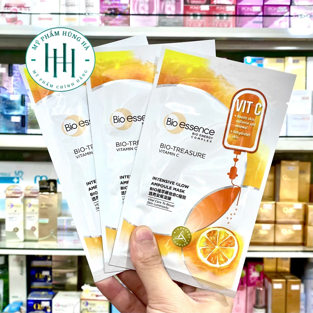 [Combo 3 Mặt Nạ] Bio Essence Bổ Sung Vitamin C, Trắng Da, Ngừa Lão Hóa Bio Essence Intensive Glow Am