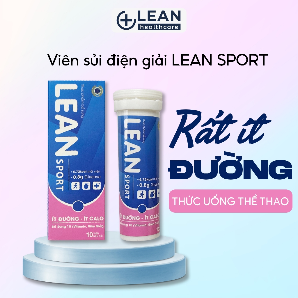 Viên sủi điện giải thể thao Lean Sport Hương Chanh Dâu Nhiệt Đới dành cho thể thao tuýp 10 viên