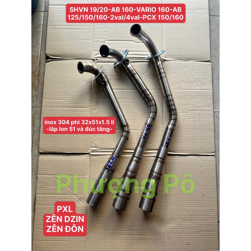 ⚡️FREESHIP⚡️ Cổ pô inox 304 phi 32x51 AB 125-150 2VAL/4VAL-AB160-VARIO 160-PCX 150/160-SVHN 19/20