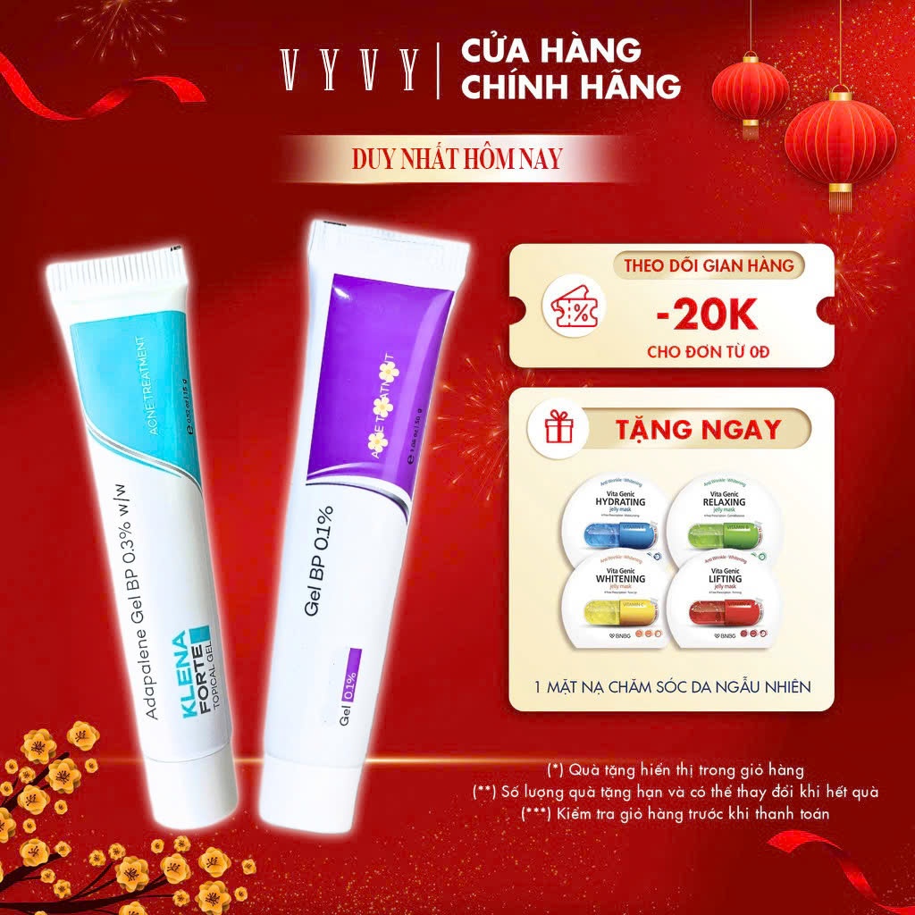 Kem Chấm Mụn Klena Forte 0.3% - 0.1% Giảm Mờ Thâm, Mụn Ẩn, Mụn Trứng Cá