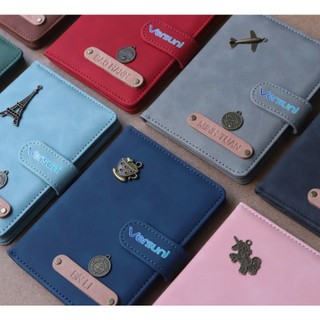 [Mẫu mới, nhiều màu, nhiều charm] Bao Da Hộ Chiếu Passport Cover Handmade Ví Đựng Passport Vintage Khắc Tên Theo Yêu Cầu